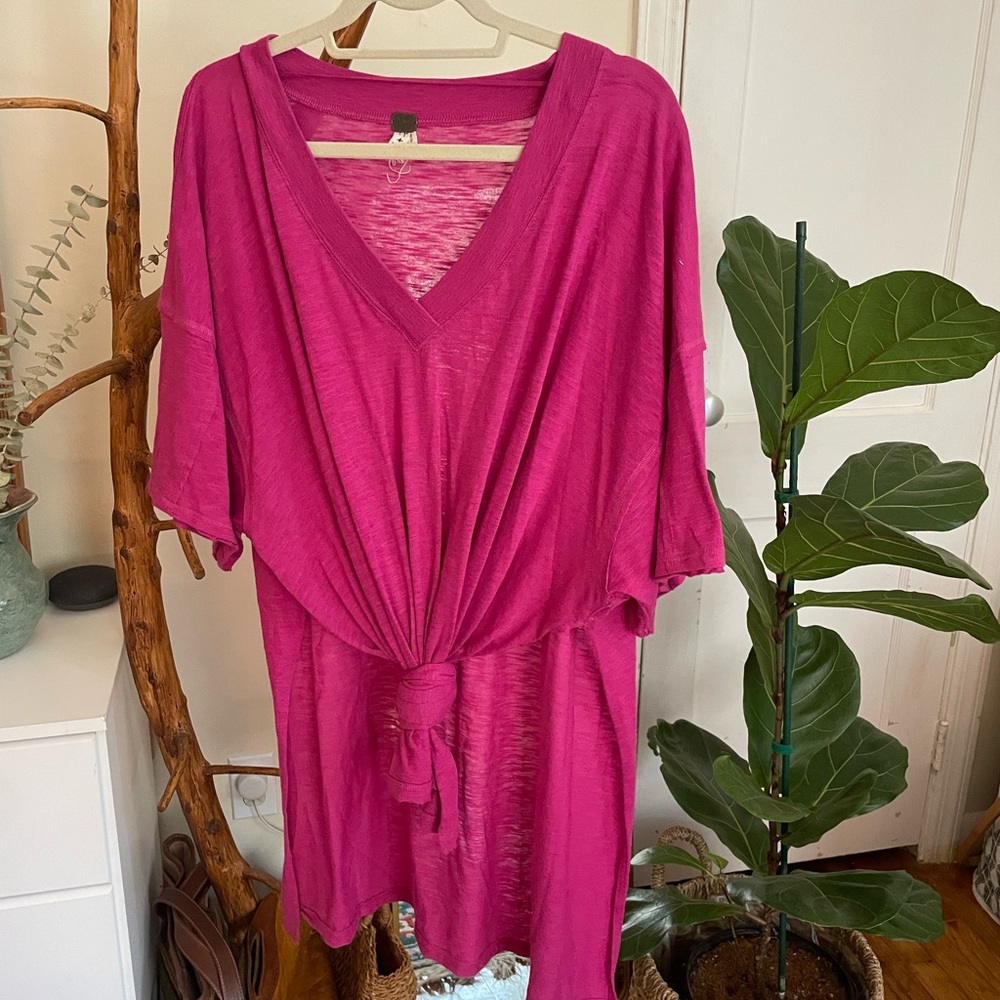 Free People Oversized Pink Top